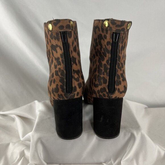Steve Madden Confident Fabric Leopard Print Block Heel Bootie Women’s Size 8.5 - Picture 9 of 16